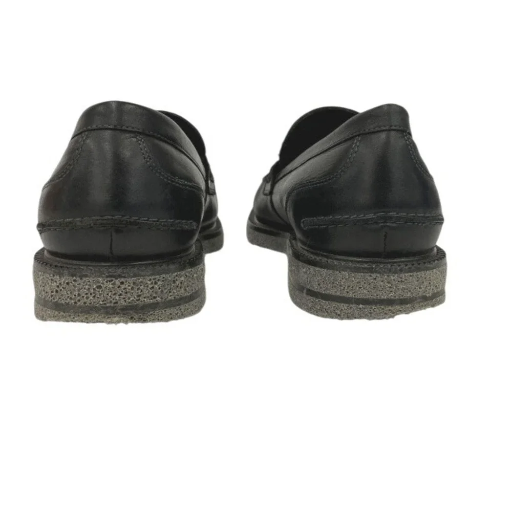 Donald Pliner Landry Mens Black‎ Leather Slip On Loafers Penny Shoes Size 12M